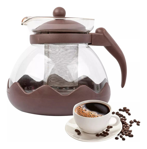 Tetera Cafetera De Vidrio Con Filtro 1500ml