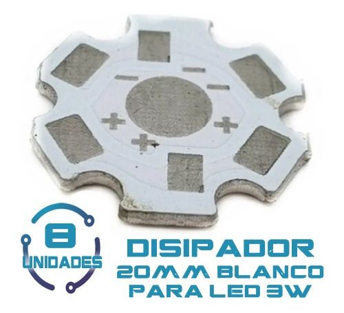 8 Unidad Disipador De Calor Para Led 1w 3w 5w Blanco O Negro