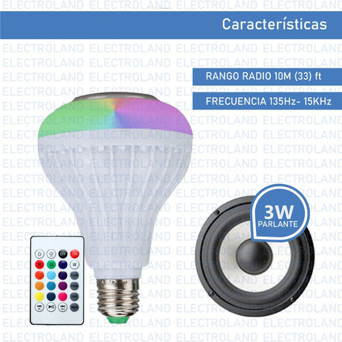 Lampara Led Rgb 220v Parlante Bluetooth Colores Foco Oferta!