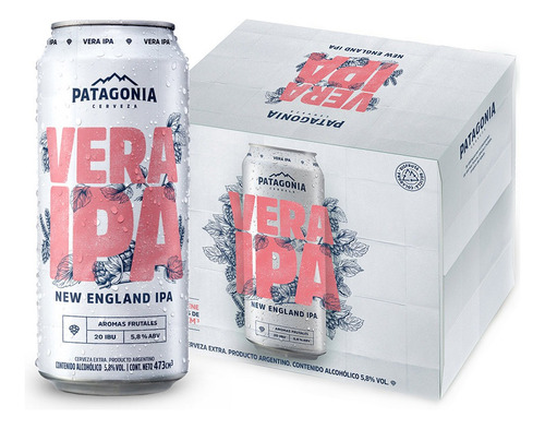 Cerveza Patagonia Vera IPA NEIPA lata 473 mL 6 unidades