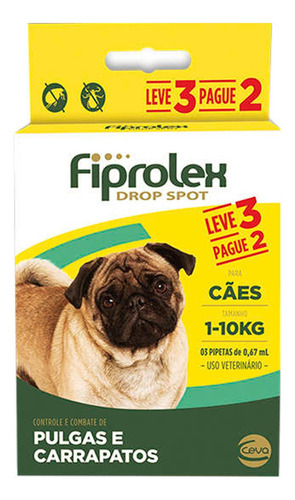 Fiprolex Combo Anti Pulgas E Carrapatos Cães 1-10kg Original