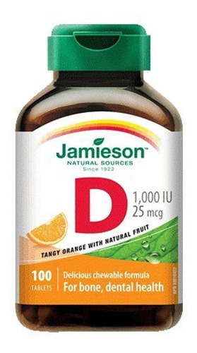 Vitamina D Mordida Naranja-100 Tabletas Marca: Jamieson Labo