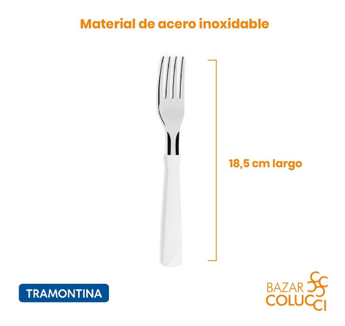Tenedor Blanco New Kolor Blíster X3 - Bazar Colucci