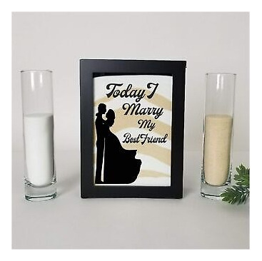 Sand Ceremony Set, Black Shadow Box Today I Marry My Bes Ssb