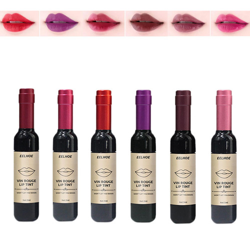 3 Vino Tinto Vino Lápiz Labial Líquido Lápiz Labial