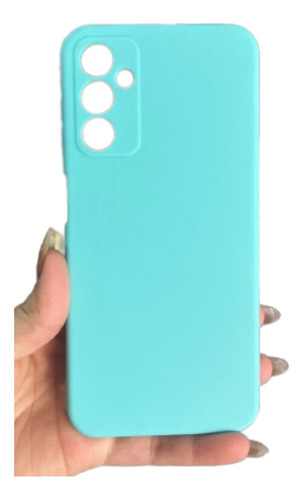 Capa Capinha Case Aveludada Compatível Para A14 6.6 5g Cor Azul Tiffany Para A14 5g 6.6