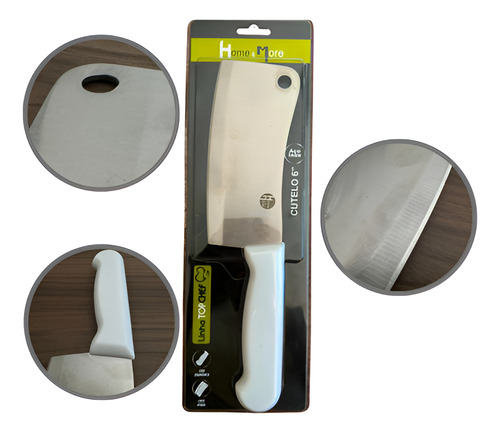 Kit 2 Faca Do Chef Cutelo Em Inox Premium