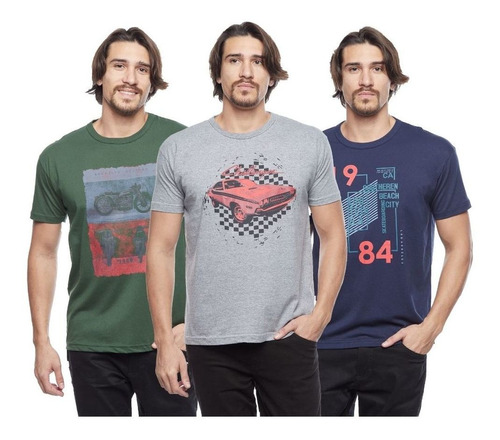 9 Camisetas Masculina Carros Antigos Motos Praia Curta