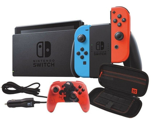 Imagen 1 de 6 de Nintendo Switch With Neon Blue And Neon Red Joycon