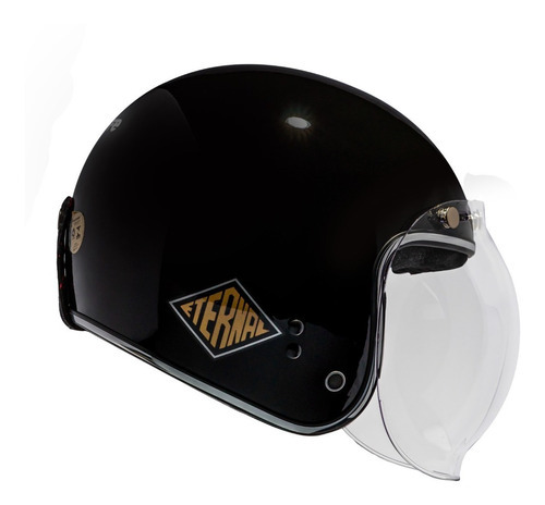 Capacete Aberto Custom Bieffe B-45 Eternal Oldschool Preto B Cor Preto Brilho Tamanho do capacete 57/58 - M