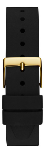 Reloj Mujer Guess Steel Dorado Silicona. Correa Negro