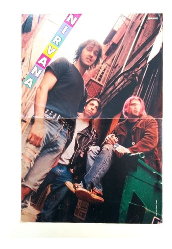 Imagen 1 de 1 de Poster Vintage Aleman De Nirvana, 1992, Kurt Cobain