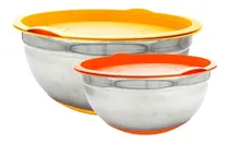 Comprar Set X2 Bowls Acero Inoxidable Tapa Base Silicona Reposteria