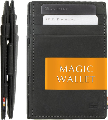 Garzini Magic Wallet Para Hombre, Cartera Minimalista Con 10