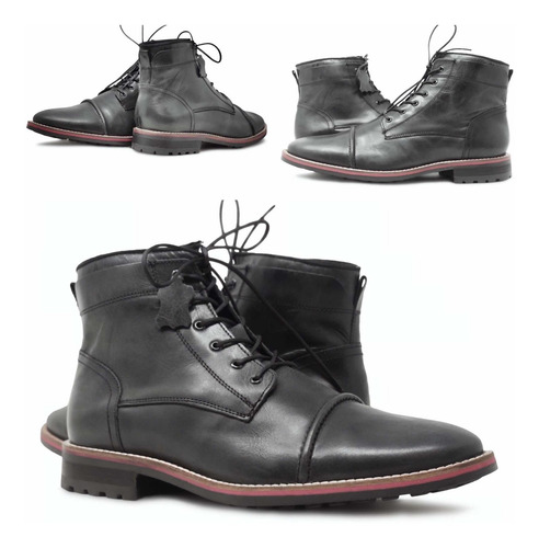 Imagen 6 de 6 de Zapato De Caballero Tipo Botín Piel Fina Vacuno Casual