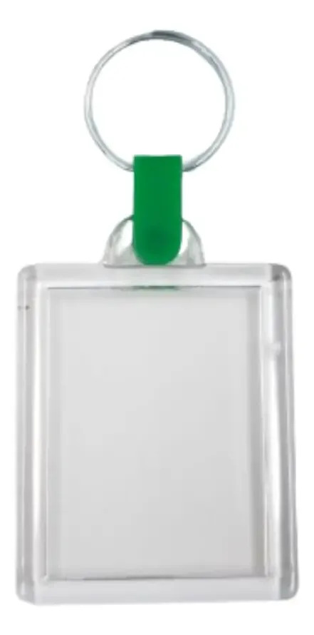 Chaveiro Acrílico 3x4 - Alça De Plástico - 50 Unidades Cor Verde