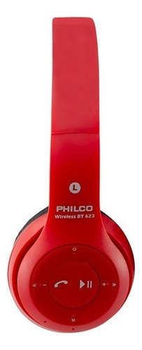 Audifono Bluetooth Philco 623 Rojo Fm/microsd