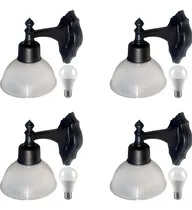 Comprar Pack X 4 Farol Aplique Estilo Colonial De Pared Zuluz 500 Apto Exterior Con Pantalla Difusor Plastico Y Lampara Led Luz Calida