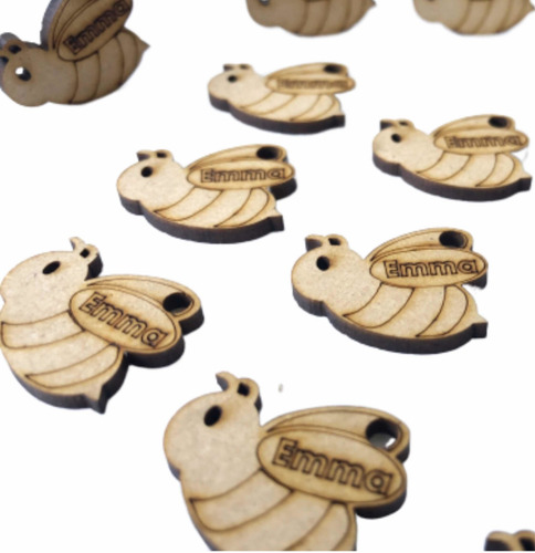 Imagen 1 de 12 de 120 Abejitas Personalizadas En Mdf Para Tus Recuerdos Bautiz