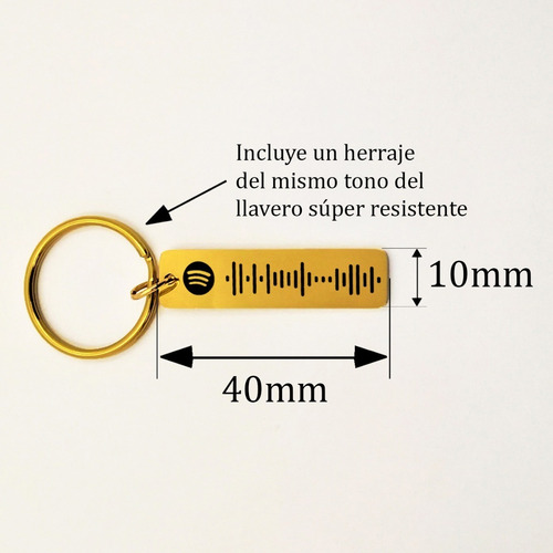 Imagen 6 de 9 de Llavero Acero Spotify Texto Grabado Láser Personalizado 1190