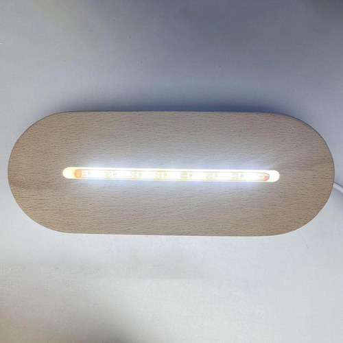 Luz De Noche Led Base De Madera Soporte De Exhibición Claro