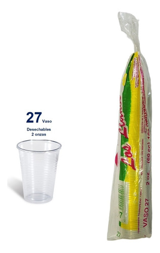 Vasos Plásticos Desechable No.27 Por 2 Paq De 100 Unid