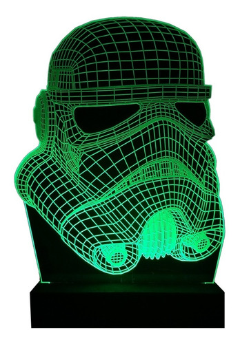 Lámpara Acrílico Led Star Wars Trooper Velador 220v Regalo