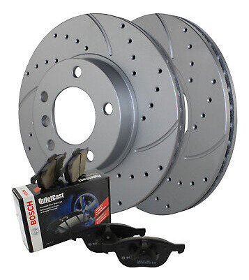 Front Brake Kit 286mm Drill Disc Rotors Bosch Semi-met P Lld