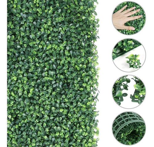 Imagen 4 de 9 de Enredadera Planta Artificial Similar Trebol Plancha 60x40 Cm