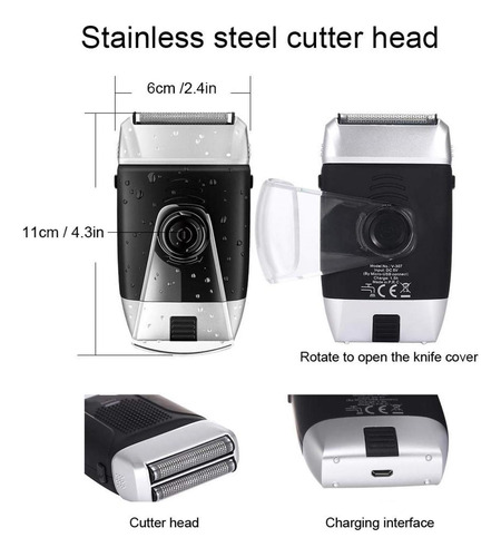 Rechargeable Electric Shaver Reciprocating Men Bald Head Tri