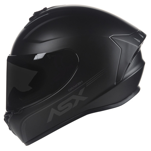 Capacete Asx Draken Solid Preto Fosco + Viseira Fumê Tamanho do capacete 60-L