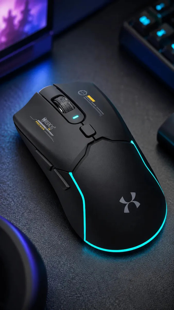 Mouse Gamer Sem Fio Recarregável Bluetooth 2400dpi Rgb Preto