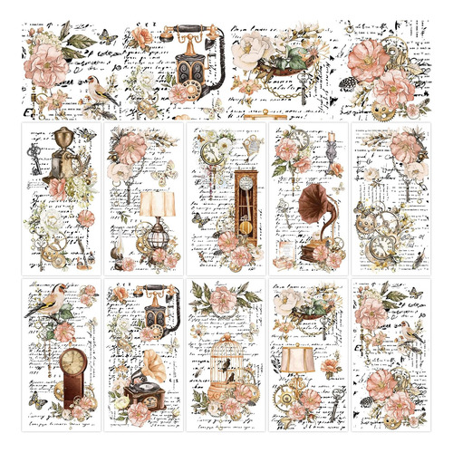 Whaline 10 Hojas De Transferencias De Flores Para Muebles Y