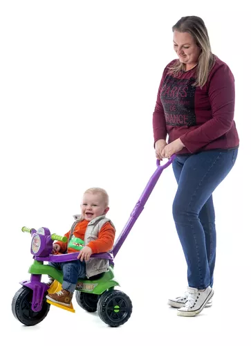 Motoca Triciclo Menina - Suporta Até 25kg - Certficado Inmetro - Com Apoio  Para Os Pés, Protetor, Haste De Empurrar e Pedal - Destacáveis Para Todas