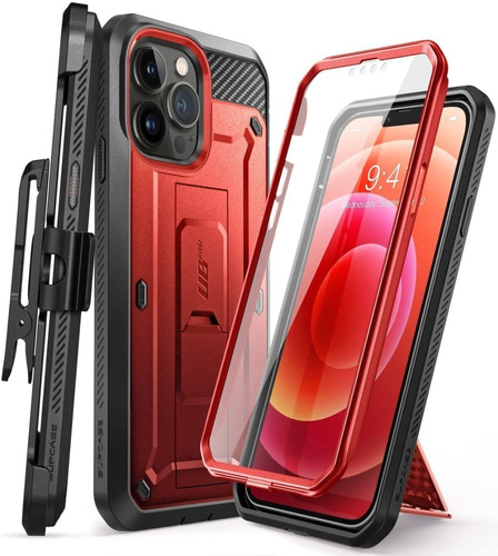Case 360° Supcase Ub Pro Para iPhone 13 Pro Max 6.7 Rojo