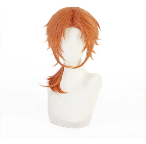 Peluca Naranja Para Cosplay De Anime Tsukinaga Leo Ensemble