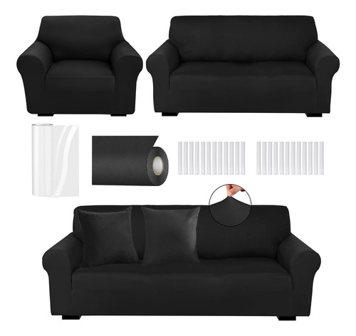 Protector Cubre Sala Funda Sillones Ajustable Elástico 3pz