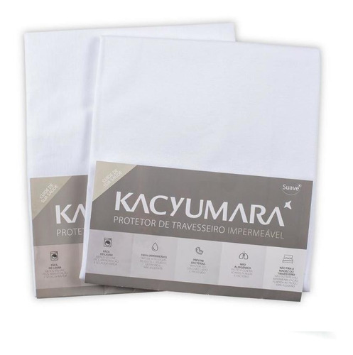 Protetor De Travesseiro Malha 100% Impermeável - Kacyumara Cor Branco Liso