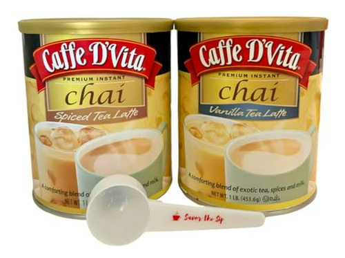 Mezcla Instantánea Chai Latte Caffe D'vita Con Espátula Grat