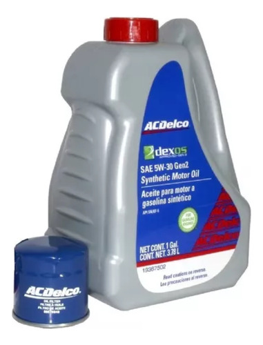 Kit Cambio Aceite 5w30 Sintético Spark 2015 2016 Acdelco