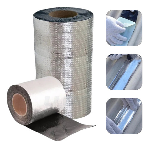 Kit 02 Unidades Fita Asfáltica Aluminizada 10cm X 10m