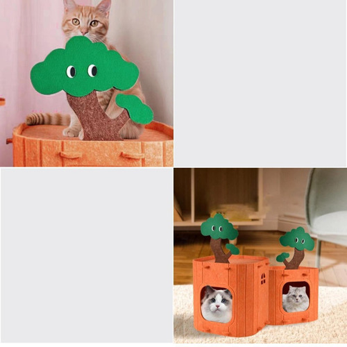 Cat House Cat Condo Fácil De Ensamblaje 33cmx33cmx26cm