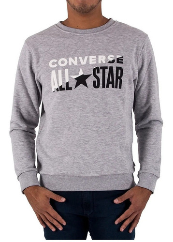 Converse Buzo Lifestyle Hombre All Star Diagonal Gris Fuk 