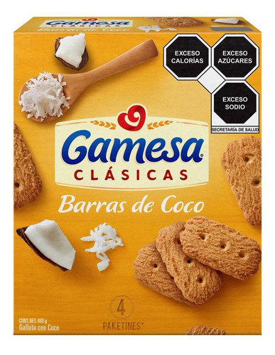 Caja De Galletas Barras De Coco 468g Gamesa