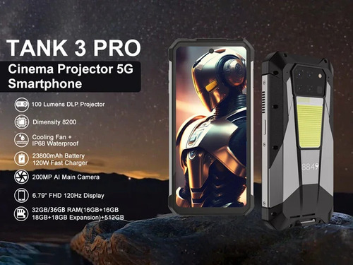 Smartphone Unihertz Tank 3 Pro 32gb 512gb Com Projetor