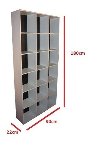Imagen 2 de 4 de Biblioteca Maxi-organizador En Melamina Blanca 18 Cubos