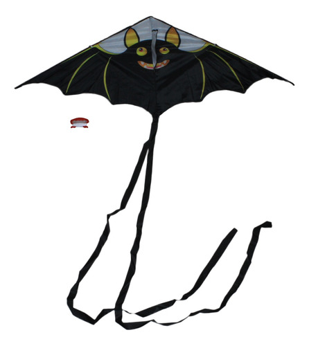 Pipa Morcego Em Poliéster Importada + 40 Mts Linha D Nylon
