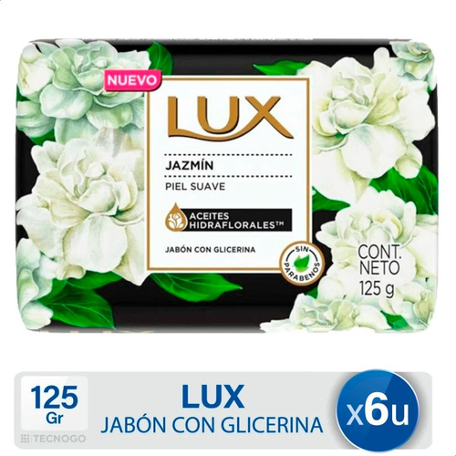 Jabon Con Glicerina Lux Jazmin Sin Parabenos X12