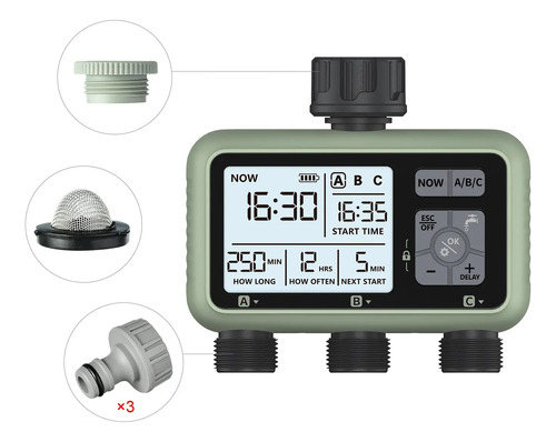 Programador Riego Canilla 3 Zonas Automatico Controlador
