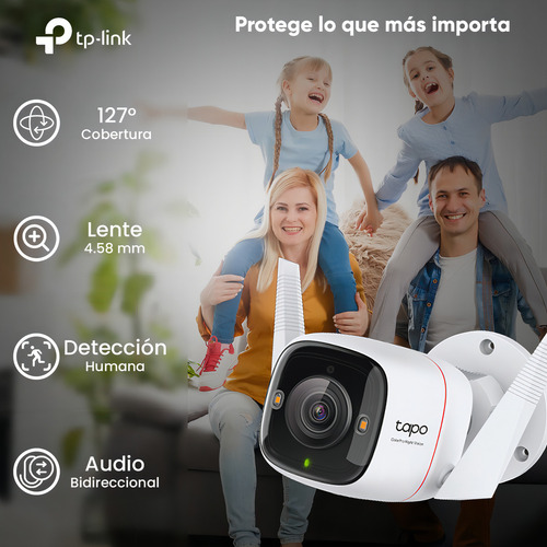 Tapo & Cronos Cámara De Seguridad Tapo-c325wb-plus-128 + Microsd 128gb Visión Nocturna Colorpro 2k Qhd Detección De Movimiento Protección Ip66 Inalámbrica/cableada Cctv Sirena C325wb Audio Doble Vía